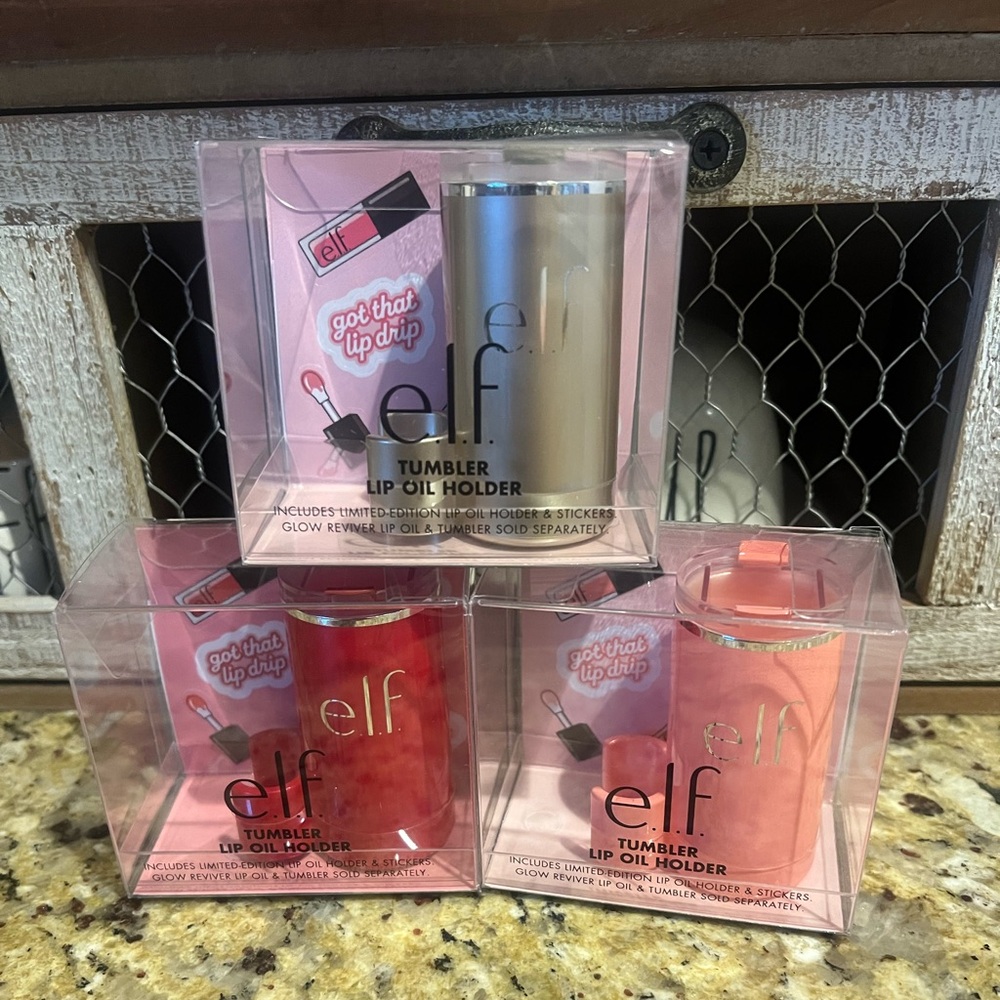 Stanley x e.l.f Cosmetics Tumbler Lip Oil Holder/Clip Bundle 3